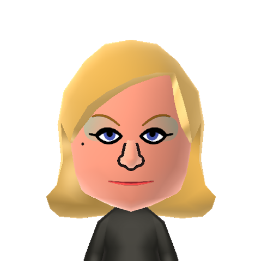 AmyPoehler Mii character: Character in the TV comedy series "Parks and Recreation" played by Amy Poehler.