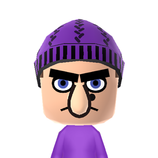 witch Mii character: This is a Mii uploaded for the 3DS version and distributed by Mii Central for both the 3DS and Switch versions of Miitopia.