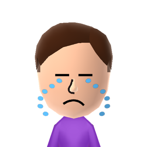 Sad boy Mii character preview
