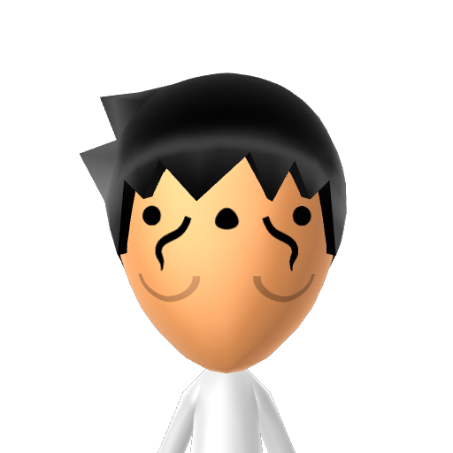 Two Bro Mii character: The male version of the two face female mii that is a popular meme mii.