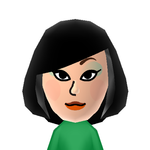 Sally Mii character: She works at one of the "BARC" pet supply stores in "Nintendogs + Cats" for 3DS.
