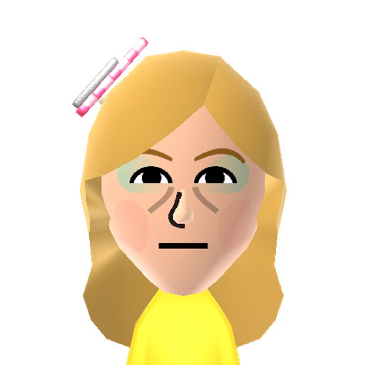 Sweet Dee Mii character: Dee from It's Always Sunny In Philadelphia. (Source: https://tomodachiqr.tumblr.com/post/88906916113/)