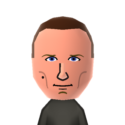 9th Doctor Mii character: The 9th Doctor from "Doctor Who" as played by Christopher Eccleston in 2005.