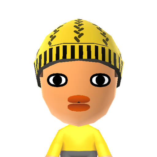 FlappyBird Mii character: From the popular phone game about a bird flapping its wings through pipes without getting hit.