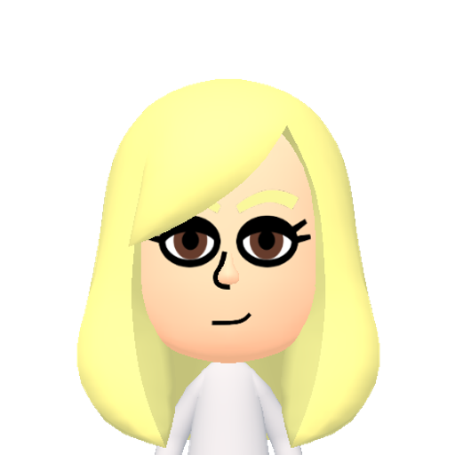 Whitney Mii character: Mii based on the white chocolate of the choco triplets (old version)