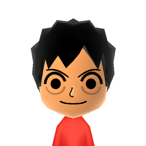 モンキー　D　ルフィ Mii character: The 17-year old Captain of the Straw Hat Pirates in the manga One Piece.