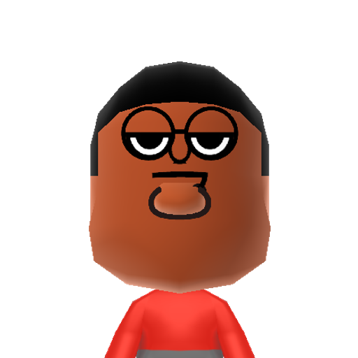 Clev. Jr. Mii character: The fat, chubby son of Cleveland Brown from Seth McFarlane's animated comedy, "The Cleveland Show".