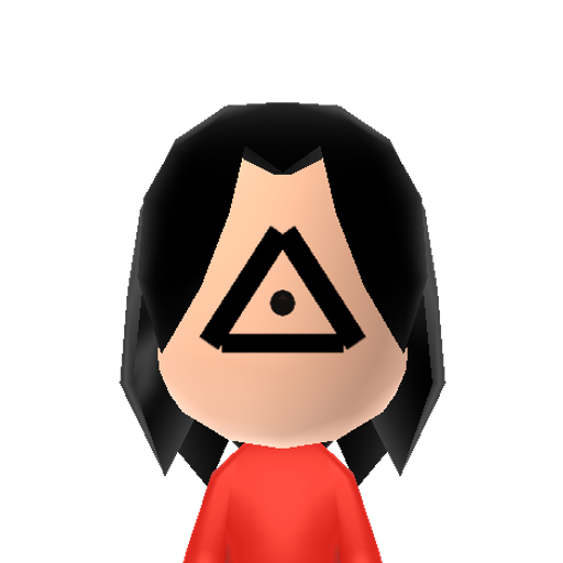 Triangle Mii character: The all-seeing eye often seen floating atop a pyramid. Symbol of the Illuminati.
