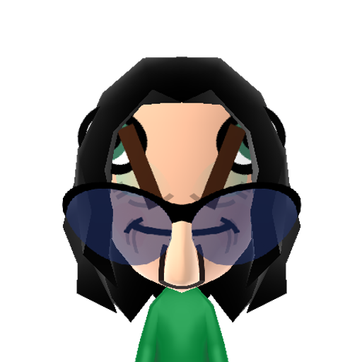 ꮷ맻ꑅ⛞砻ﮫ娪ῧ딀 Mii character: a mii i randomly generated using hxd and then using imhex to make adjustments to the mii.