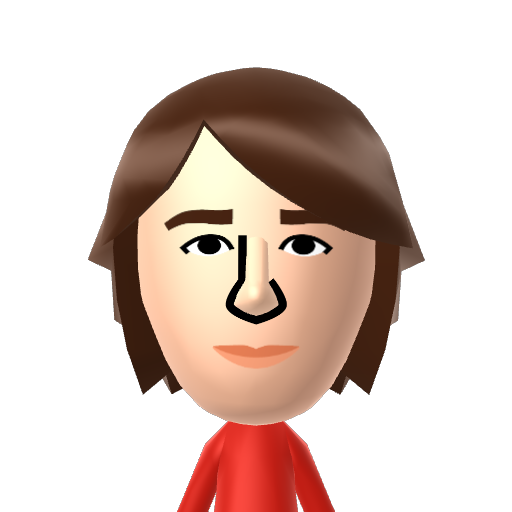 KeanuReevs Mii character: Keanu Reeves as Ted Logan from Bill and Teds Excellent adventure.