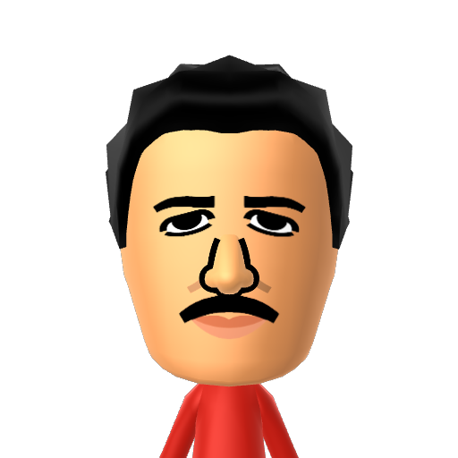 AlexTrebek Mii character: host of the game show Jeopardy