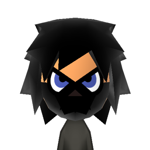 Shadow Guy Mii character: This is a Mii uploaded for the 3DS version and distributed by Mii Central for both the 3DS and Switch versions of Miitopia.