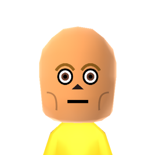 C-3P0 Mii character: C-3P0 is a human-cyborg relations android allegedly created by Anakin Skywalker as a boy in George Lucas' Star Wars.