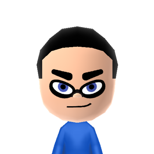 Blue Mii character: Squid boy from the game "Splatoon".