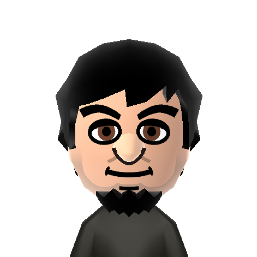 JonTron Mii character: Jonathan Aryan Jafari, better known as JonTron, who is a popular YouTuber. (Source: https://www.tumblr.com/mii-gallery/135472791308)