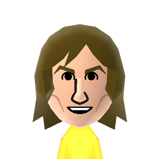 Eric Idle Mii character: The English comedian and actor in a dress from his Monty Python days. "Wink wink nudge nudge. Say no more."