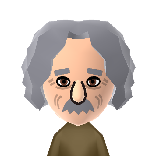 Einstein Mii character: A German Born theoretical physicist. Known for his general theory of relativity.