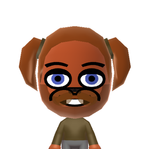 Babyfreddy Mii character: The baby version of Freddy Fazbear from the game "Five Nights at Freddy's".