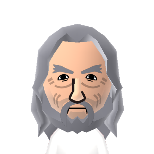 Gandalf Mii character: These are extracted and derived from the Mii Central Miis from the 3DS Miitopia.