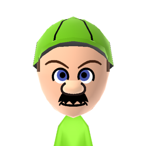 Luigi Mii character: From Mario games. The one and only Luigi.