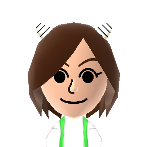 Julia Mii character: (Source: https://www.reddit.com/r/tomodachilife/comments/1g28iog/)