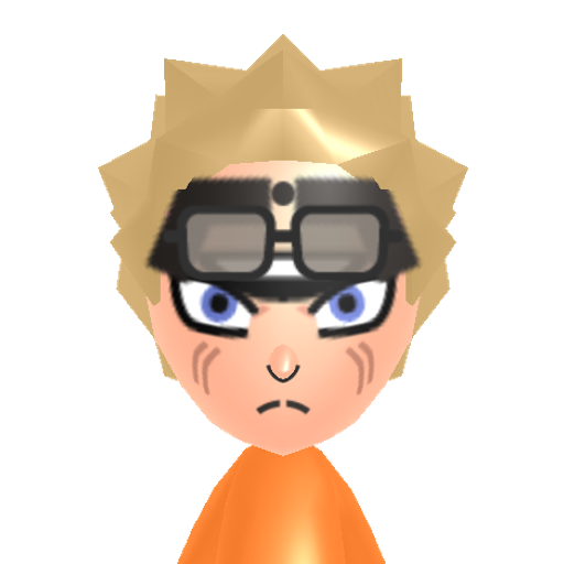 Naruto Mii character: This is another Naruto Uzumaki mii that I imported from the Check mii out Channel ran by WiiLink24 and I went to a contest called "A fighting trainee" and heard that the user who I usually import miis from actually got first place with that mii. Congratulations!

https://miicontest.wiilink.ca/contests/158