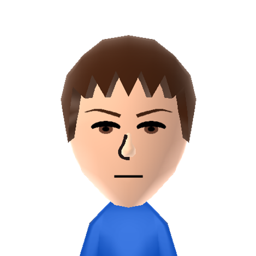 Kyon Mii character: Protagonist of the anime series "The Melancholy of Haruhi Suzumiya". Very unenthusiastic indeed.