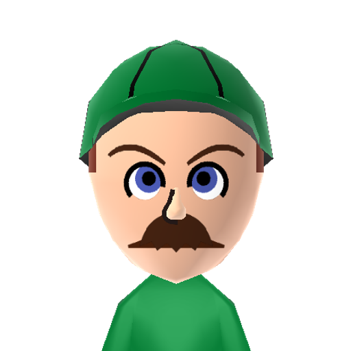 Luigi Mii character: Mario's brother from Nintendo games.
