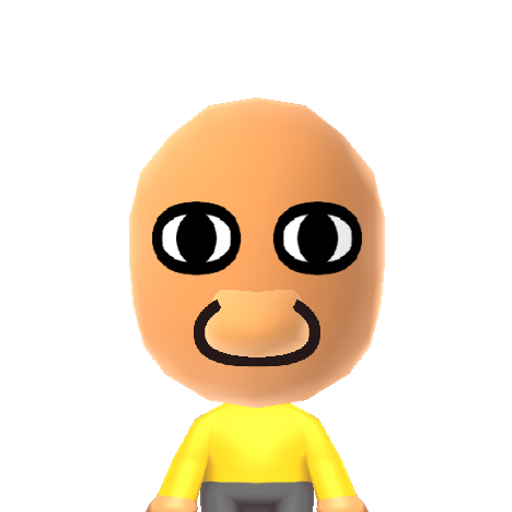 Psyduck Mii character: Water-type Pokemon that resembles a duck or bipedal platypus. This one is Misty's.