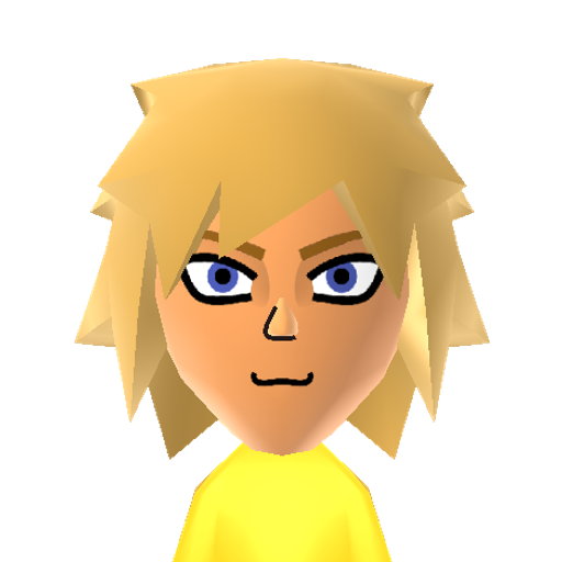 Tidus Mii character: Character from the video game, "Final Fantasy X"