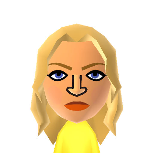 The Bride Mii character: The heroine from the "Kill Bill" movies. A former member of the "Deadly Viper Assassination Squad" known as "Black Mamba". Played by Uma Thurman.