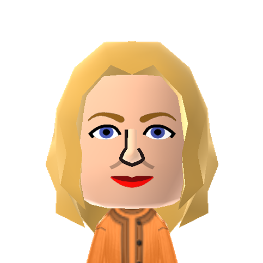 Hillary C. Mii character: Senator Hillary Clinton. Wife of Bill Clinton