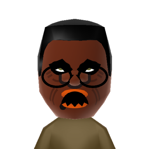 rageZombie Mii character: A victim of the rage virus from the movie "28 Days Later".