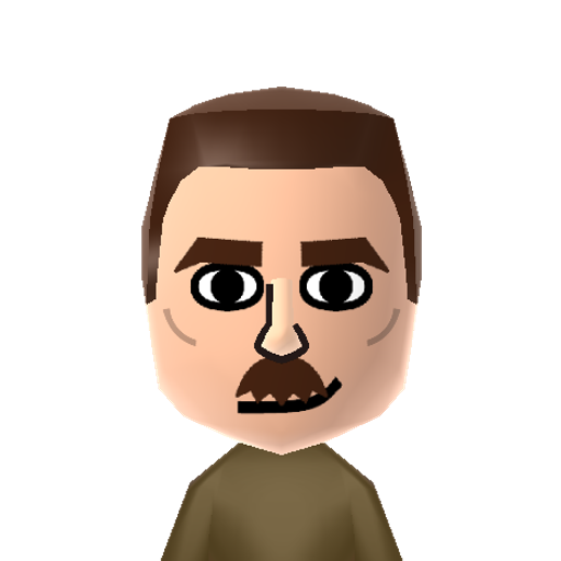 Michael Mii character: He is the male news reporter from the commercial for the nintendo game Mario Sports Mix Wii.