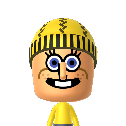 Spongebob Mii character: a Mii used in Mii Fighter QR Codes Series / Custom Mii Fighter Versus