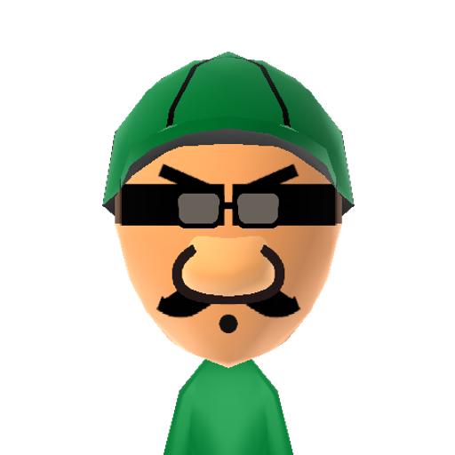Mr.L Mii character: He is a bad guy and the opposite of Luigi from the Nintendo game Paper Mario.