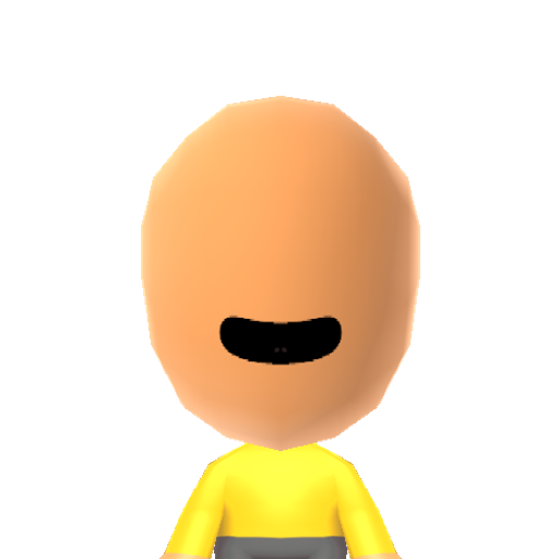 Pacman Mii character: The protagonist from the popular 1980's arcade game "Pac-Man."