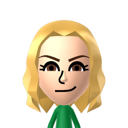 Jenna Mii character: "Hello! My name is Jenna and I'm a new ambassador here at Nintendo NY. I am a HUGE Legend of Zelda fan, and love being able share the enthusiasm for the franchise with others that come to visit. I'm also really into fitness, graphic design and photography."