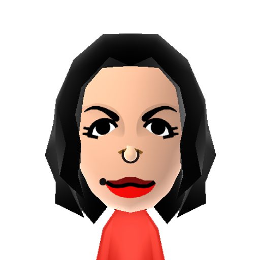 A.Hathaway Mii character: Famous actress from films such as "The Princess Diaries" and "The Devil Wears Prada".
