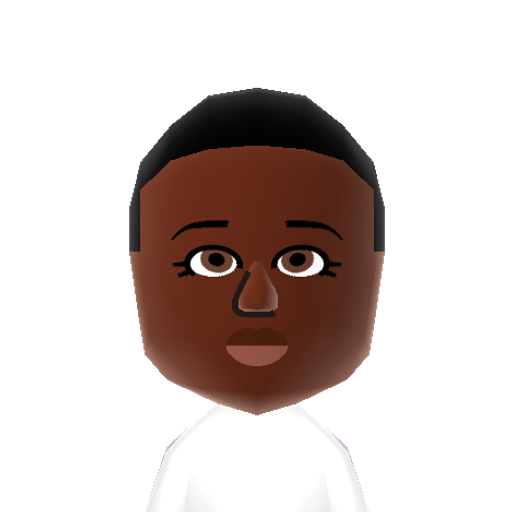 Awkward BG Mii character: The awkward character "J" from the YouTube series "Awkward Black Girl", played by Issa Rae.