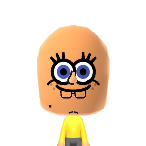 Spongebob Mii character: These are extracted and derived from the Mii Central Miis from the 3DS Miitopia.