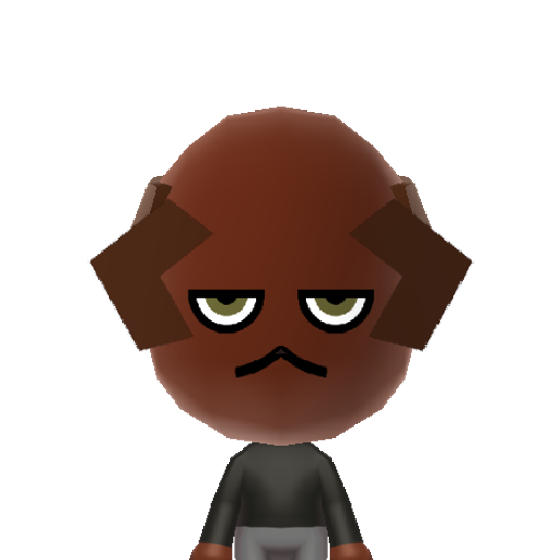 Orph Mii character: Ross and Holly's pet cat from the Youtube Channel "Game Grumps". Famous for being held in a strange position by Ross. This Mii is based off the grump head.