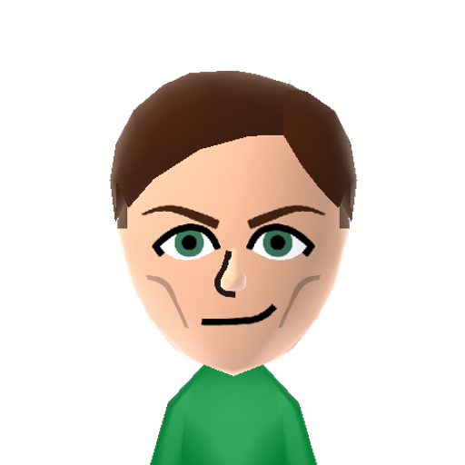 green lan. Mii character: Hal Jordan as the space superhero from DC comics.