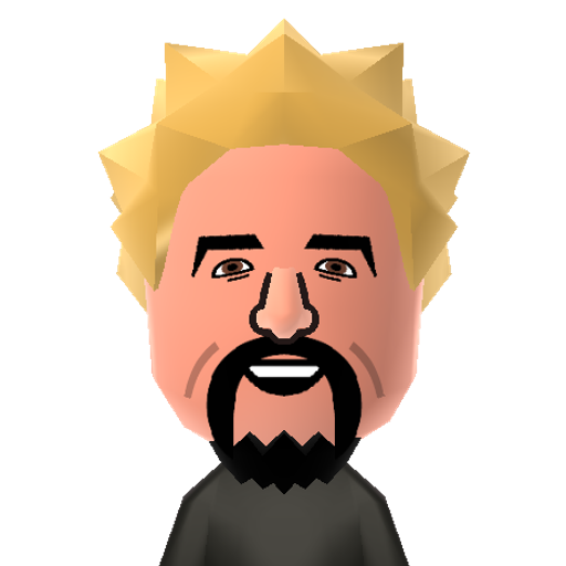 Guy Fieri Mii character: American restaurant owner, game host, and television personality for the Food Network.