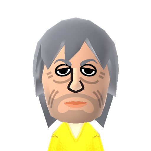 McCtny2020 Mii character: Paul McCartney 2020 member of the Beatles, now a solo artist has recently released Mcartney III which hit number 1 on the billboard.