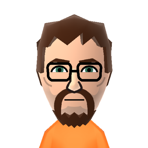 G. Freeman Mii character: The mute physicist who is the main protagonist of Valve's "Half-Life" series.