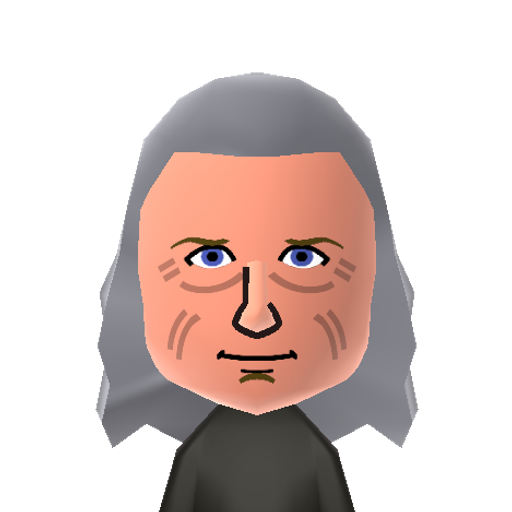 1st Doctor Mii character: The 1st Doctor from "Doctor Who" as played by William Hartnell from 1963-1966.