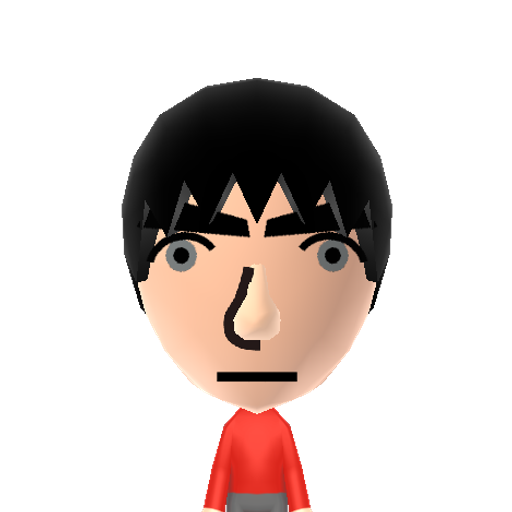 A Mii character: This is my other original character that I'm using camera. (I edited him.)
