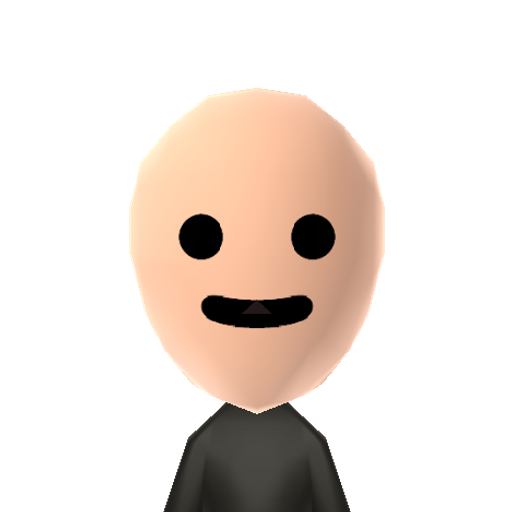 (●–●) Mii character: This is a Mii uploaded for the 3DS version and distributed by Mii Central for both the 3DS and Switch versions of Miitopia.