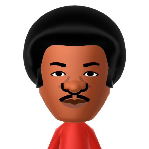 G.Foreman Mii character: Boxing champ from the 1970's who fought Muhammad Ali in the "Rumble in the jungle."